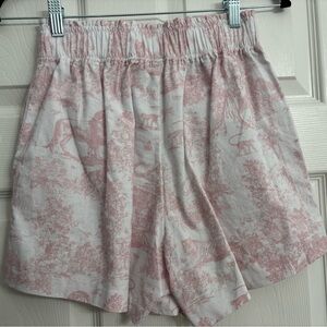 High Waist Shorts in Soft Pink and Cream